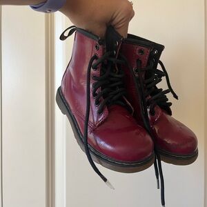 Dr. Martens Cherry Red Boots with Black Laces